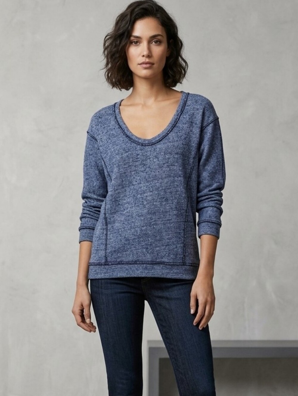 Urban Outfitters Ecote Freshman Dolman Tunic Top Blue Oversized Sweatshirt M